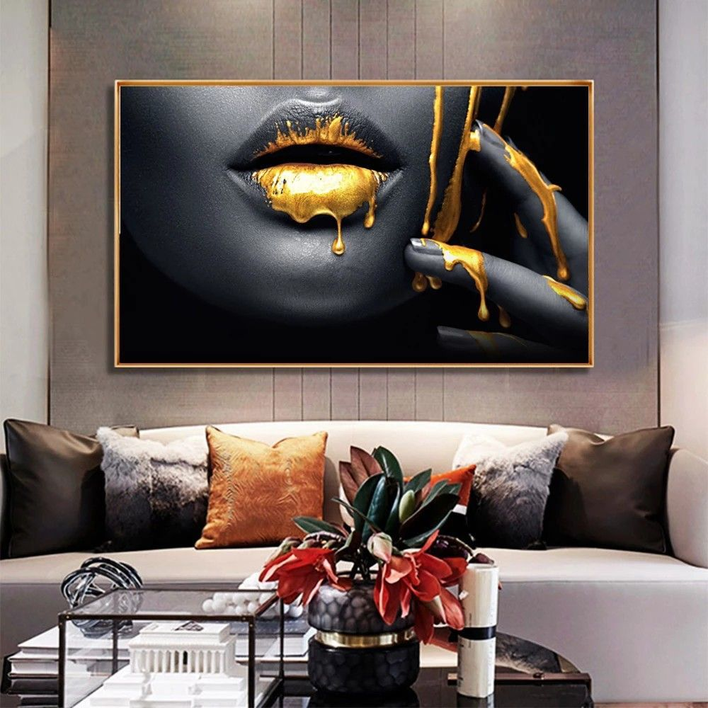 Glamour Noir et Or 120x70 cm