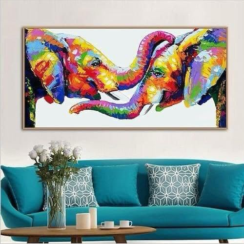 Éléphants en Dialogue 120x70 cm 