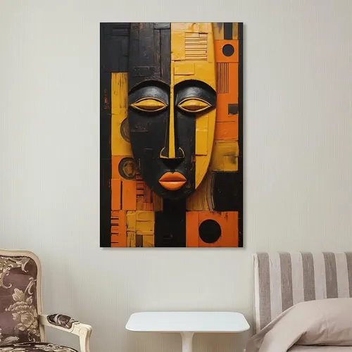 Masque tribal africain abstrait 