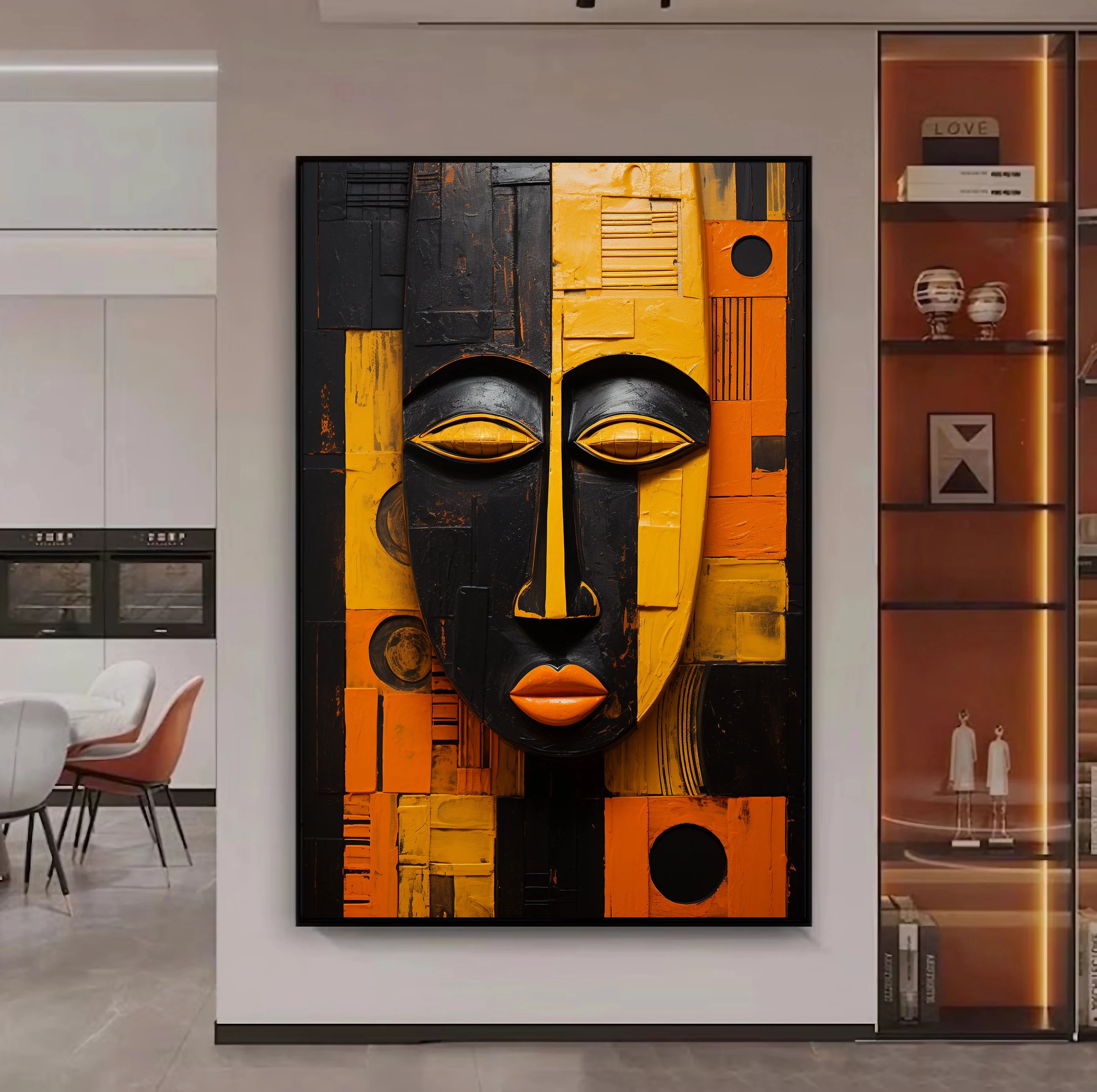 Masque tribal africain abstrait 